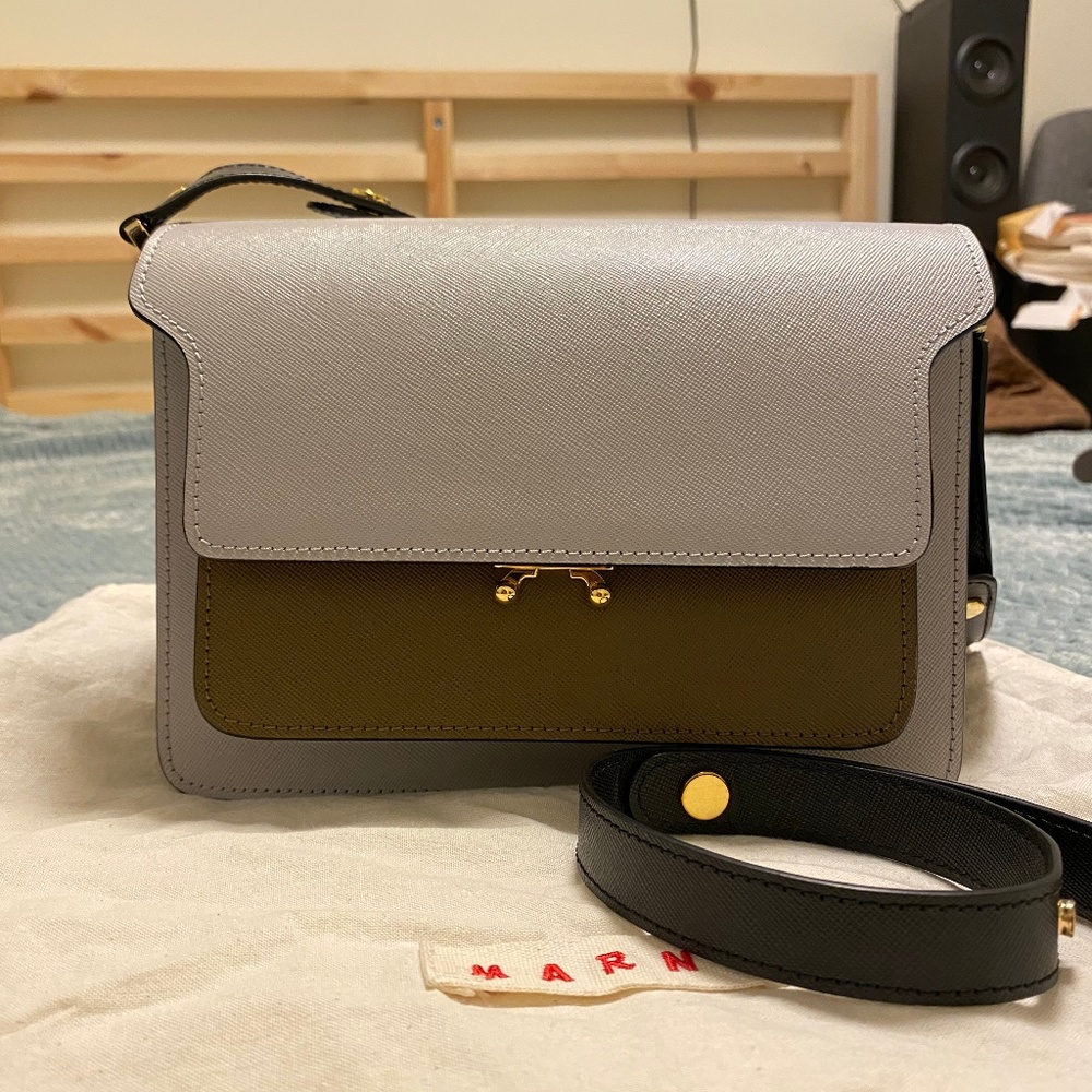 Marni Trunk, Medium, Grey/Black/Brown, - Picture 1 of 9